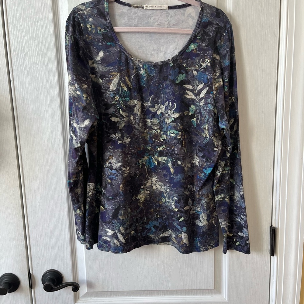 Peruvian Connection Floral Long Sleeve Top